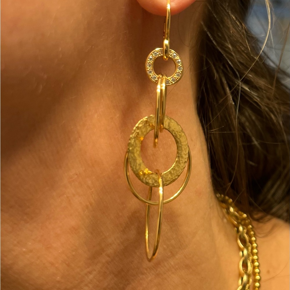 EUC rose gold dangle earrings - Picture 3 of 5